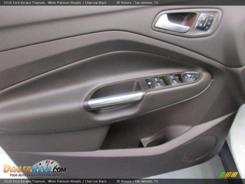 2016 Ford Escape Titanium White Platinum Metallic / Charcoal Black Photo #15