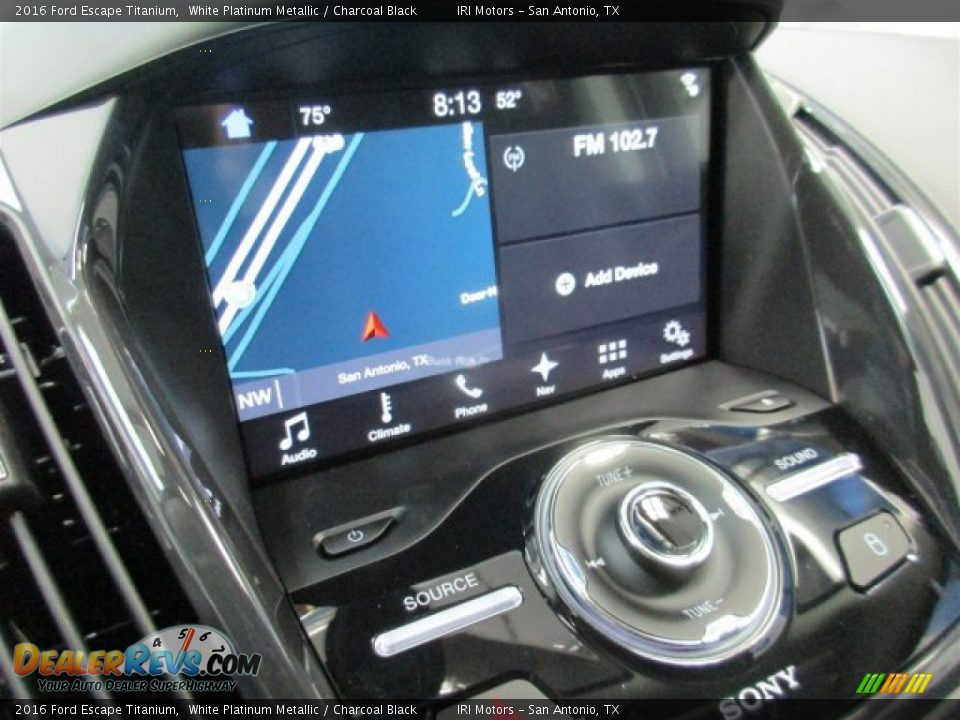 2016 Ford Escape Titanium White Platinum Metallic / Charcoal Black Photo #18