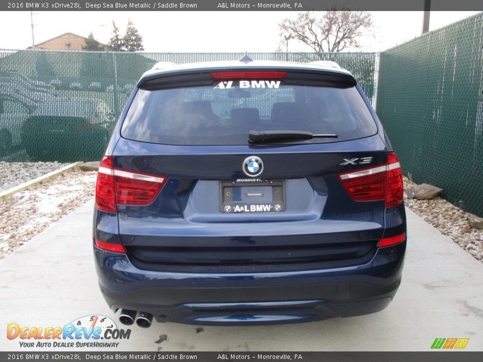 2016 BMW X3 xDrive28i Deep Sea Blue Metallic / Saddle Brown Photo #9