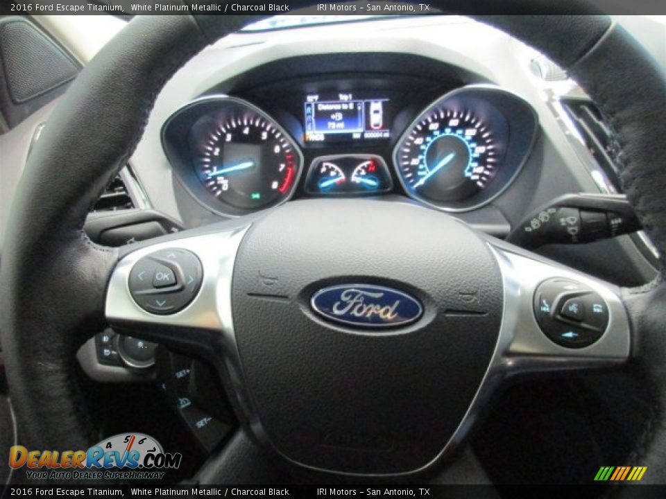 2016 Ford Escape Titanium White Platinum Metallic / Charcoal Black Photo #22
