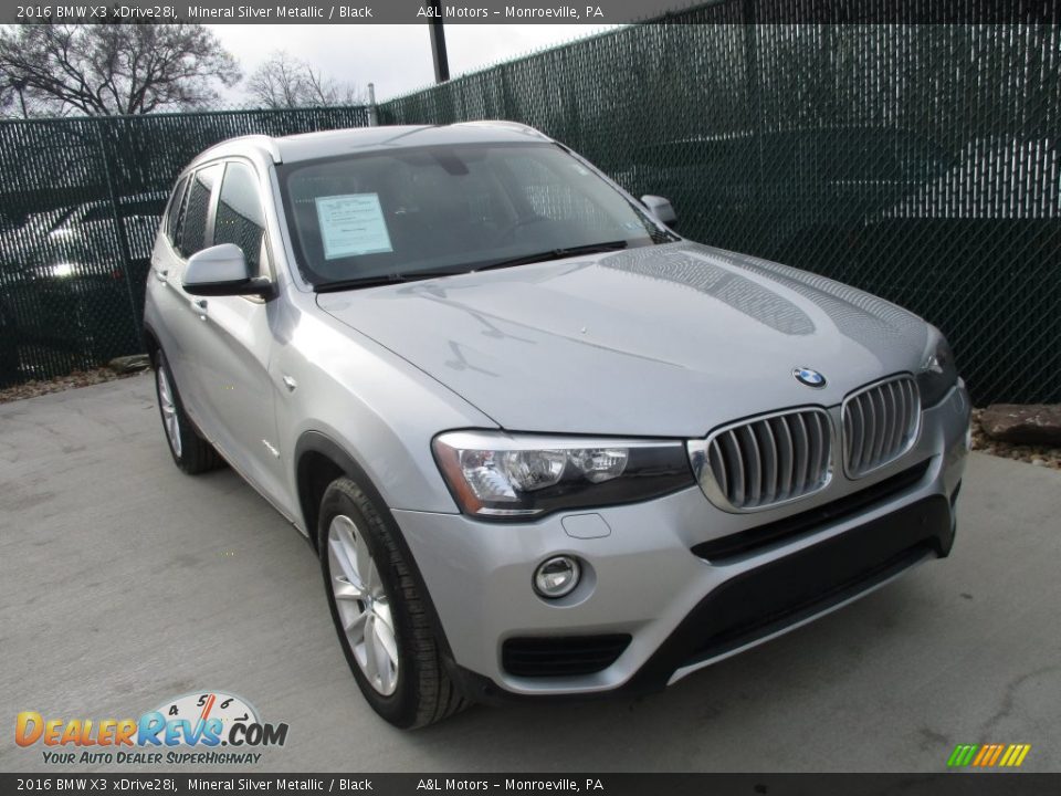 2016 BMW X3 xDrive28i Mineral Silver Metallic / Black Photo #5