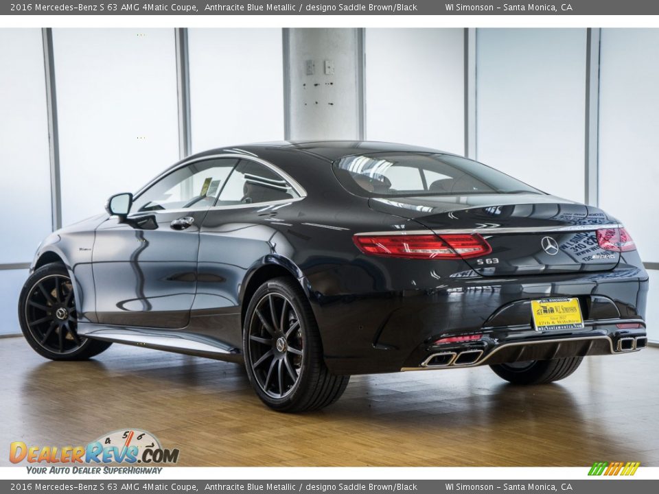 2016 Mercedes-Benz S 63 AMG 4Matic Coupe Anthracite Blue Metallic / designo Saddle Brown/Black Photo #3