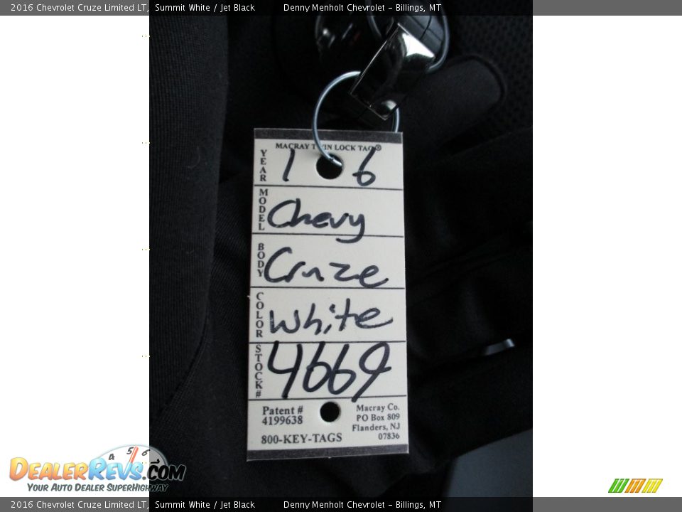 2016 Chevrolet Cruze Limited LT Summit White / Jet Black Photo #20