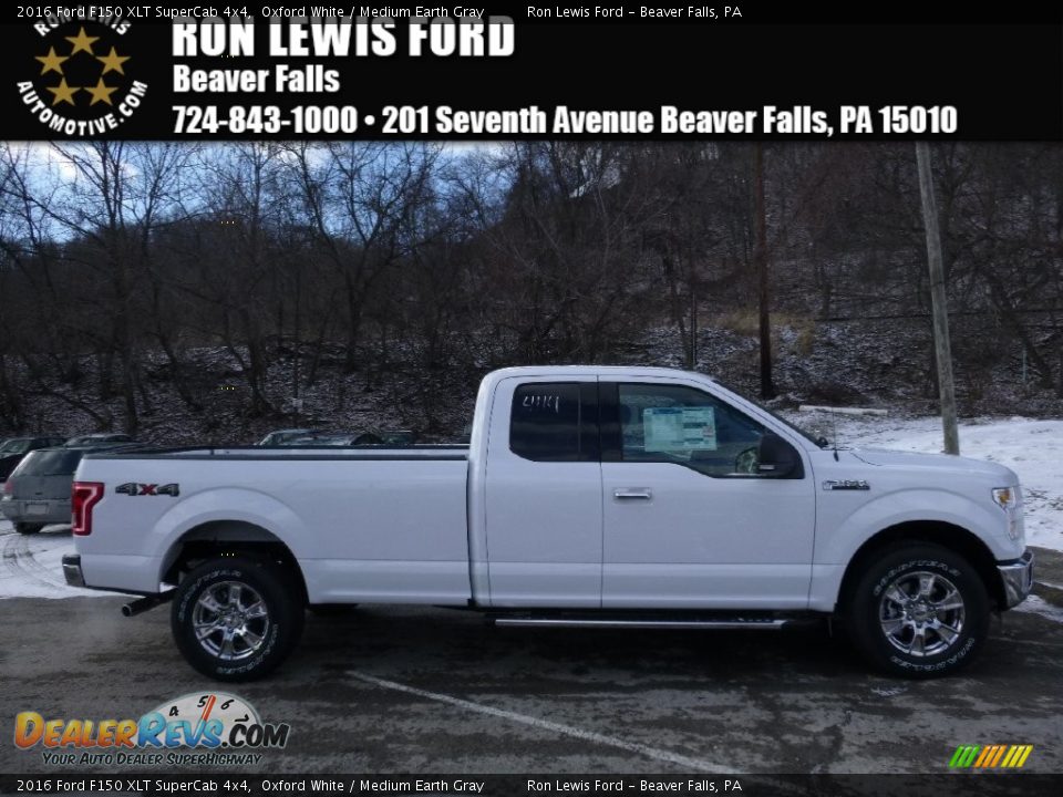 2016 Ford F150 XLT SuperCab 4x4 Oxford White / Medium Earth Gray Photo #1