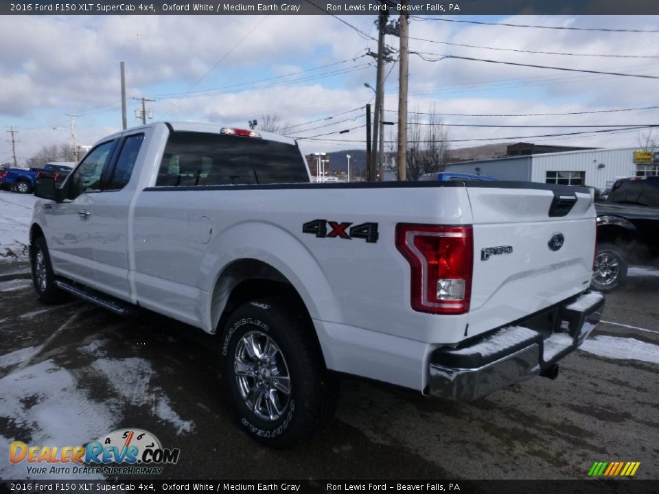 2016 Ford F150 XLT SuperCab 4x4 Oxford White / Medium Earth Gray Photo #4