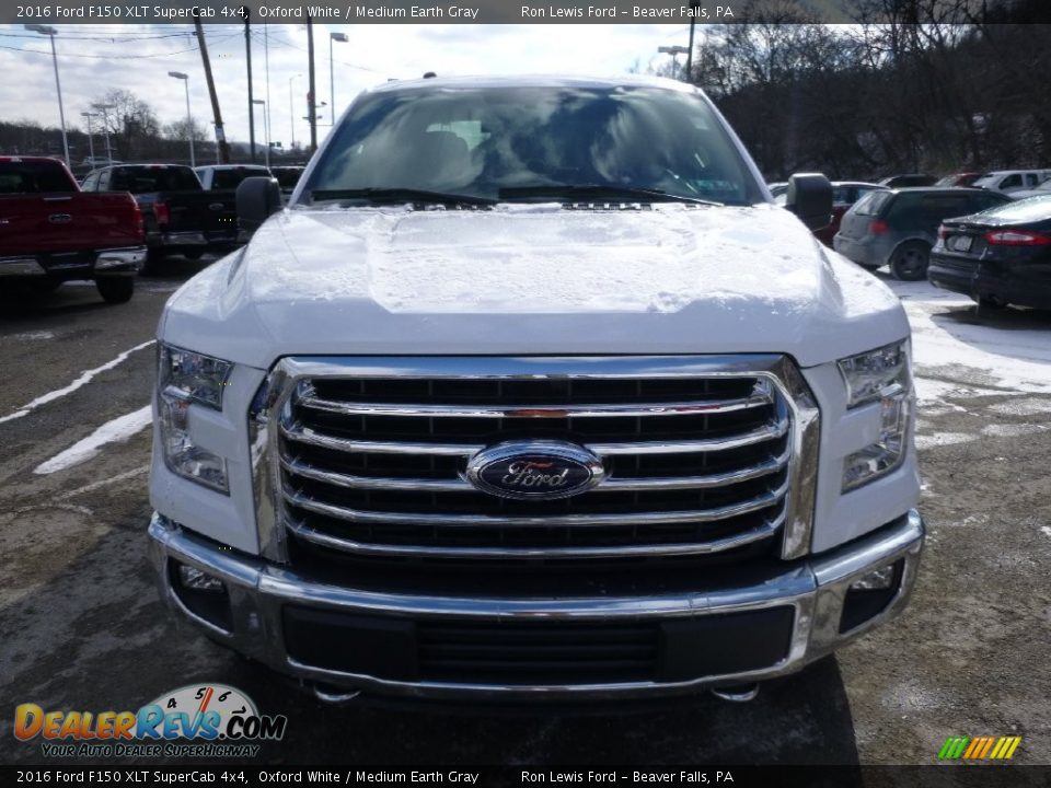 2016 Ford F150 XLT SuperCab 4x4 Oxford White / Medium Earth Gray Photo #7