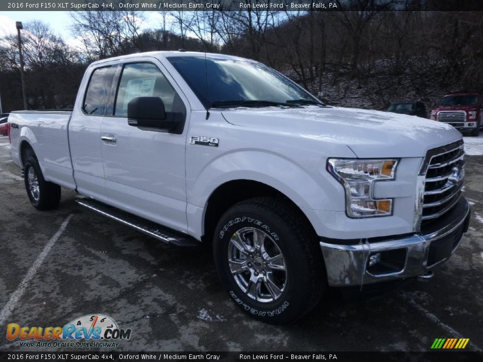 2016 Ford F150 XLT SuperCab 4x4 Oxford White / Medium Earth Gray Photo #8