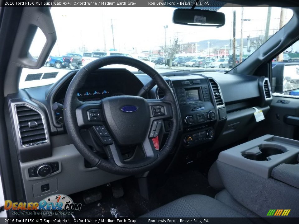 2016 Ford F150 XLT SuperCab 4x4 Oxford White / Medium Earth Gray Photo #12