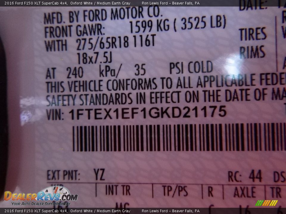 2016 Ford F150 XLT SuperCab 4x4 Oxford White / Medium Earth Gray Photo #14