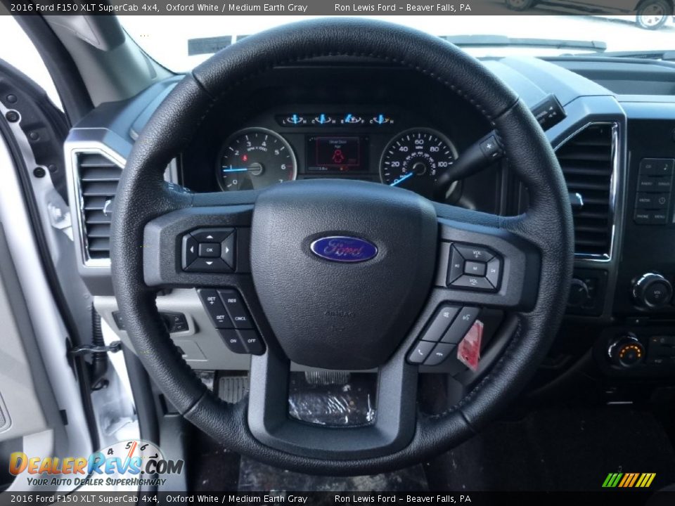 2016 Ford F150 XLT SuperCab 4x4 Oxford White / Medium Earth Gray Photo #16