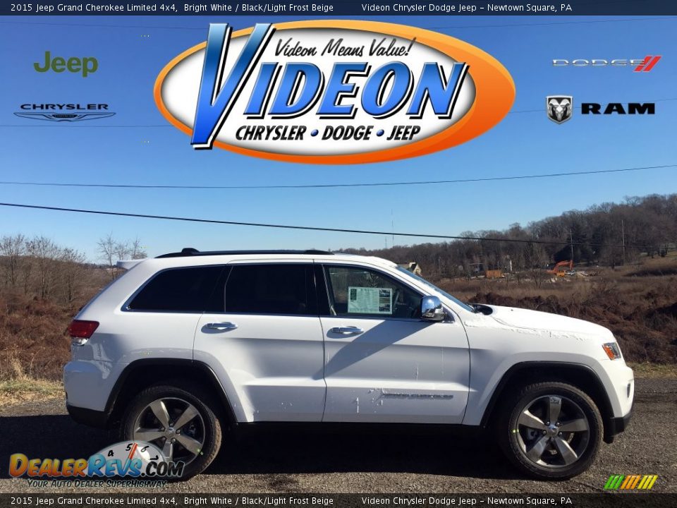 2015 Jeep Grand Cherokee Limited 4x4 Bright White / Black/Light Frost Beige Photo #1