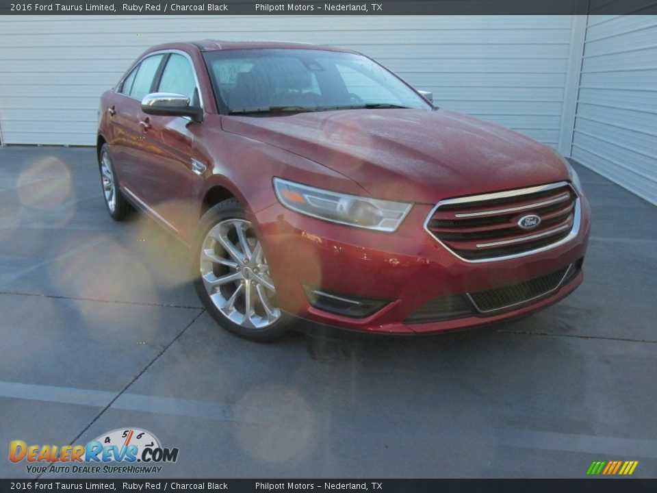 2016 Ford Taurus Limited Ruby Red / Charcoal Black Photo #1