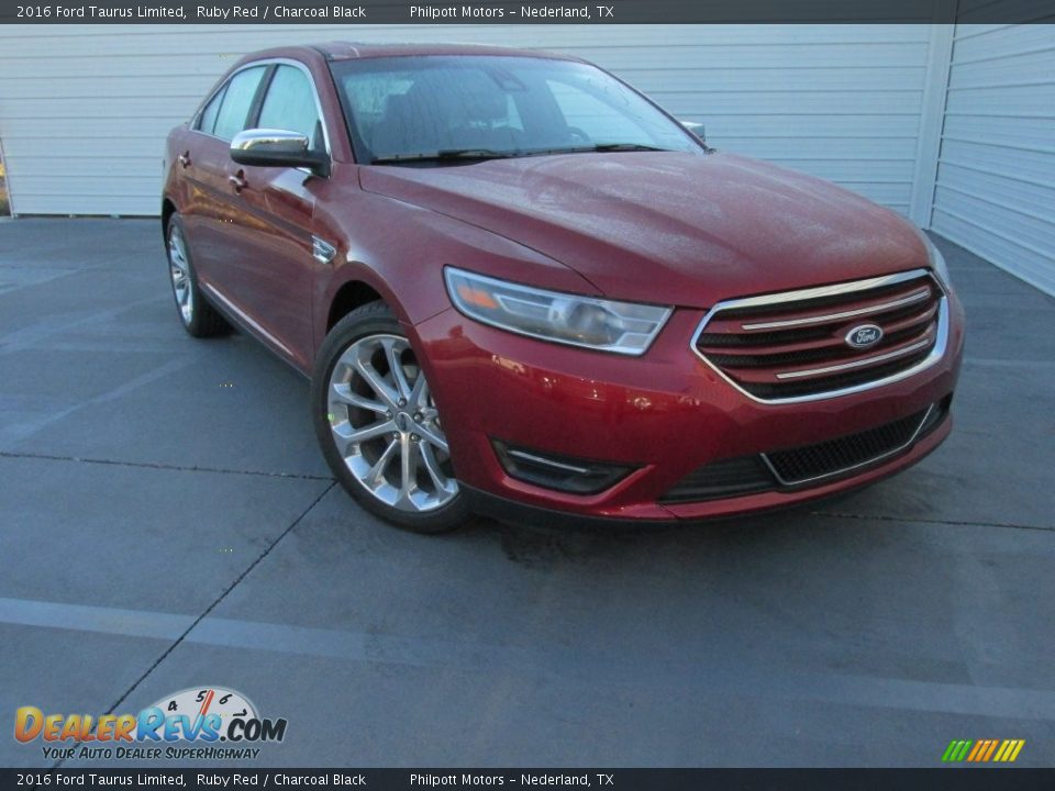 2016 Ford Taurus Limited Ruby Red / Charcoal Black Photo #2