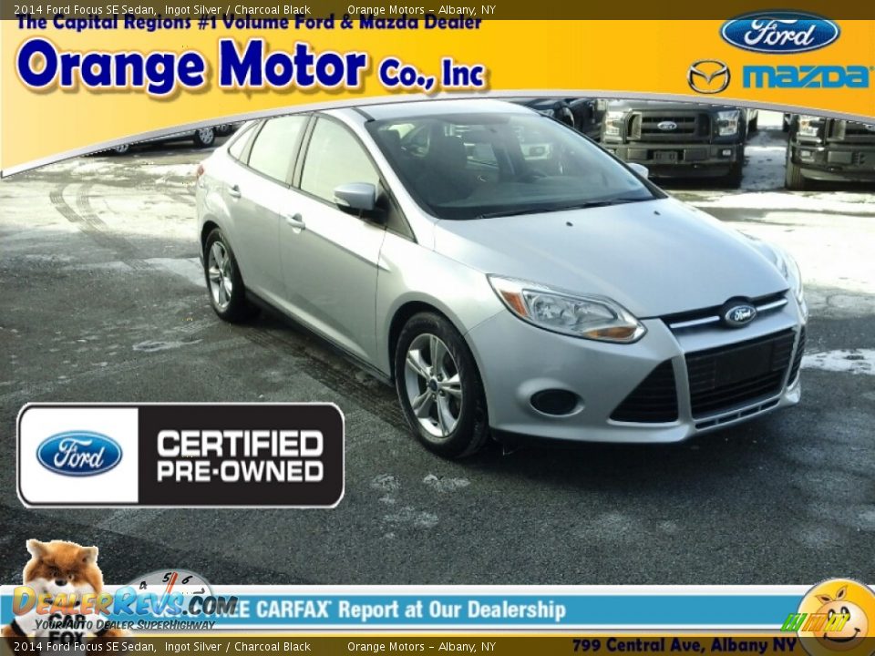 2014 Ford Focus SE Sedan Ingot Silver / Charcoal Black Photo #1