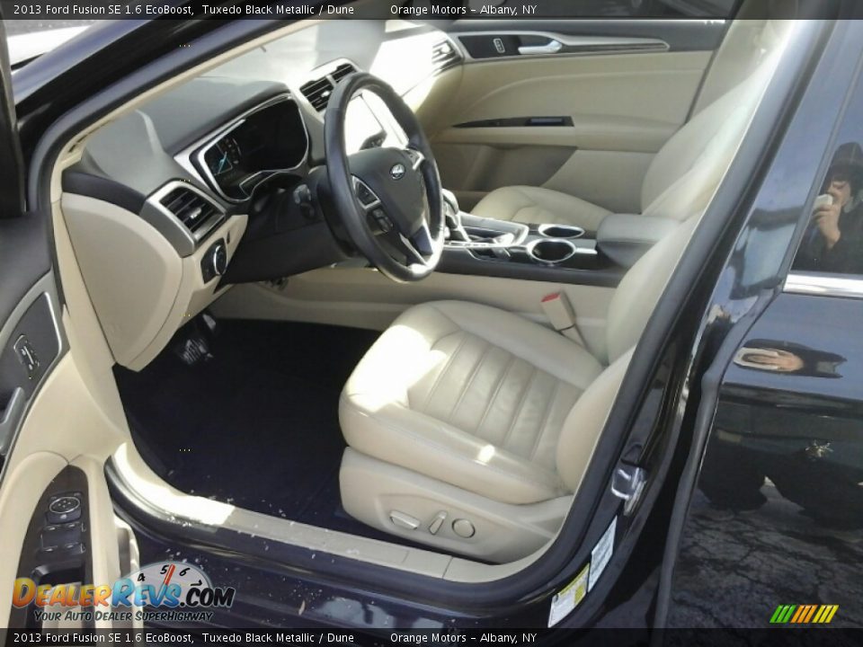 2013 Ford Fusion SE 1.6 EcoBoost Tuxedo Black Metallic / Dune Photo #12