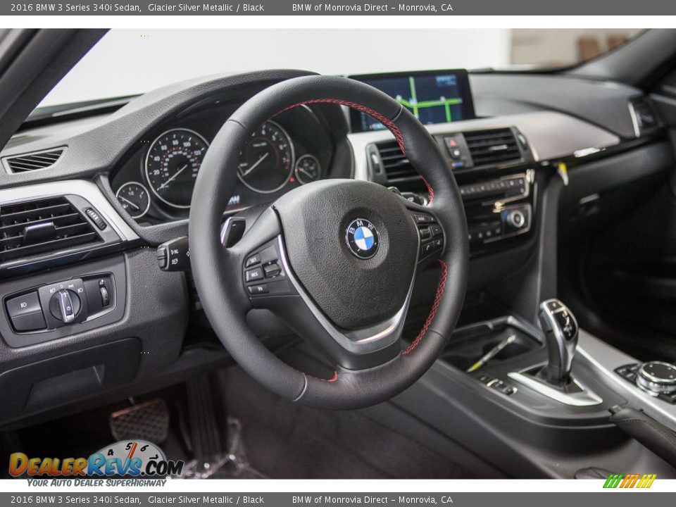 2016 BMW 3 Series 340i Sedan Glacier Silver Metallic / Black Photo #6