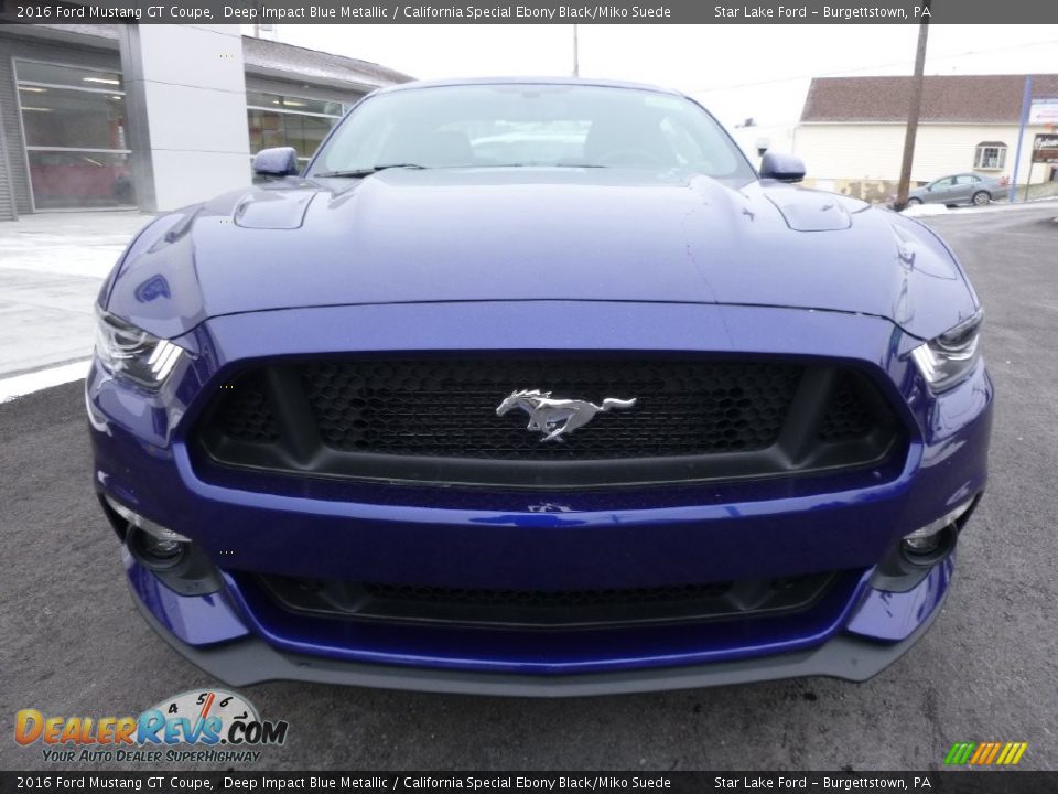 2016 Ford Mustang GT Coupe Deep Impact Blue Metallic / California Special Ebony Black/Miko Suede Photo #2