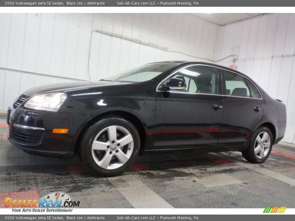 2009 Volkswagen Jetta SE Sedan Black Uni / Anthracite Photo #2