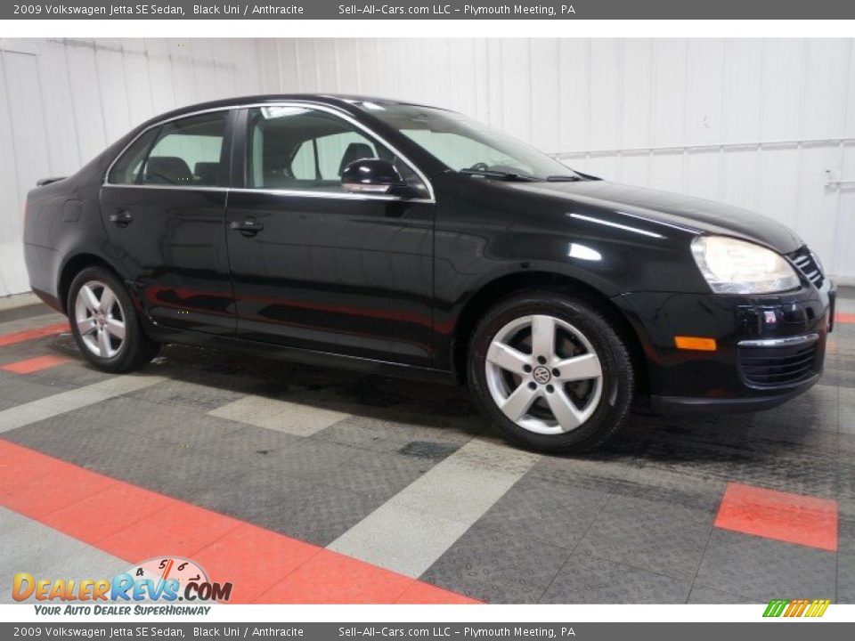 2009 Volkswagen Jetta SE Sedan Black Uni / Anthracite Photo #6