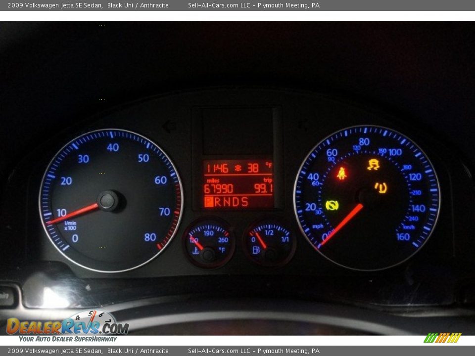 2009 Volkswagen Jetta SE Sedan Black Uni / Anthracite Photo #32