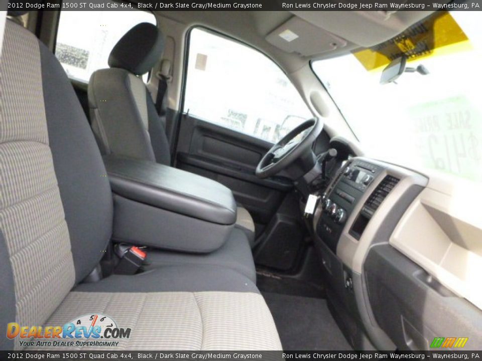 2012 Dodge Ram 1500 ST Quad Cab 4x4 Black / Dark Slate Gray/Medium Graystone Photo #11