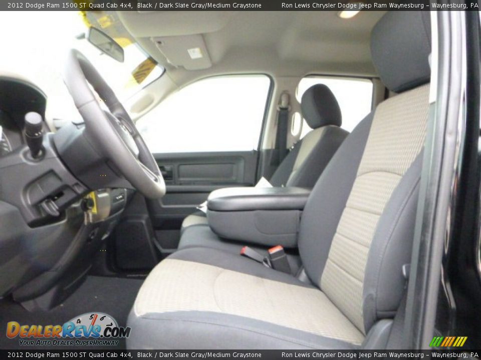 2012 Dodge Ram 1500 ST Quad Cab 4x4 Black / Dark Slate Gray/Medium Graystone Photo #15