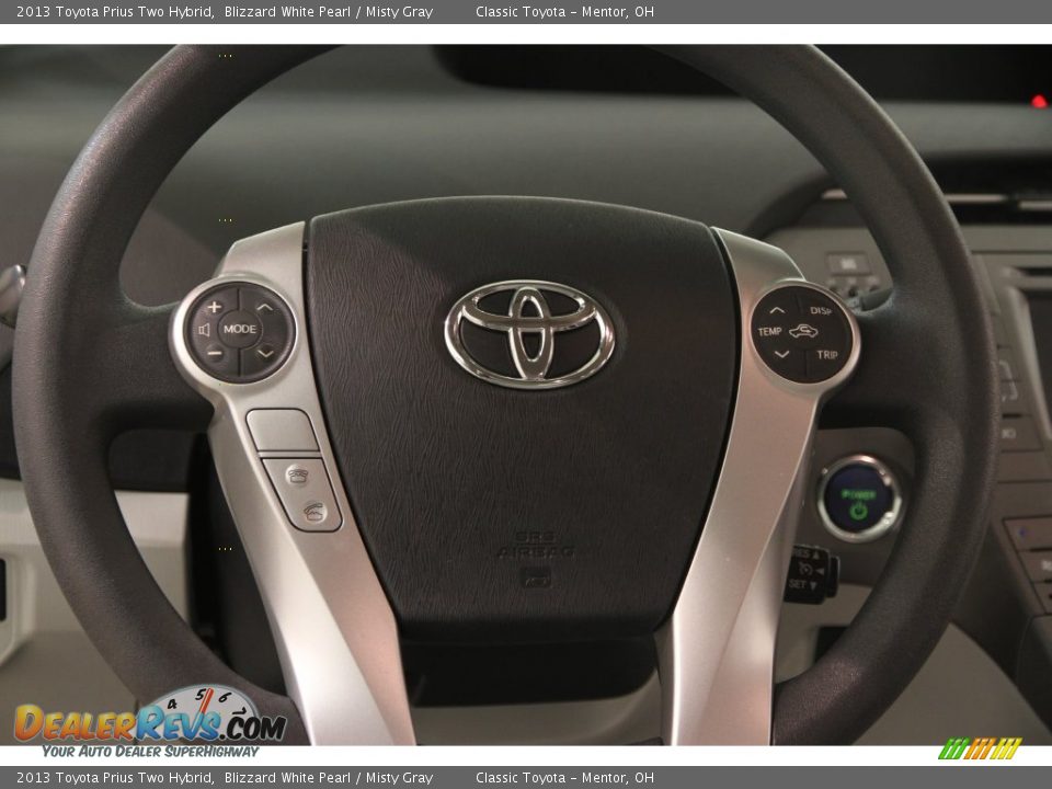 2013 Toyota Prius Two Hybrid Blizzard White Pearl / Misty Gray Photo #7