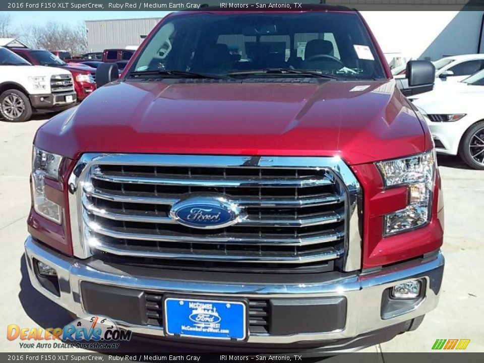 2016 Ford F150 XLT SuperCrew Ruby Red / Medium Earth Gray Photo #7