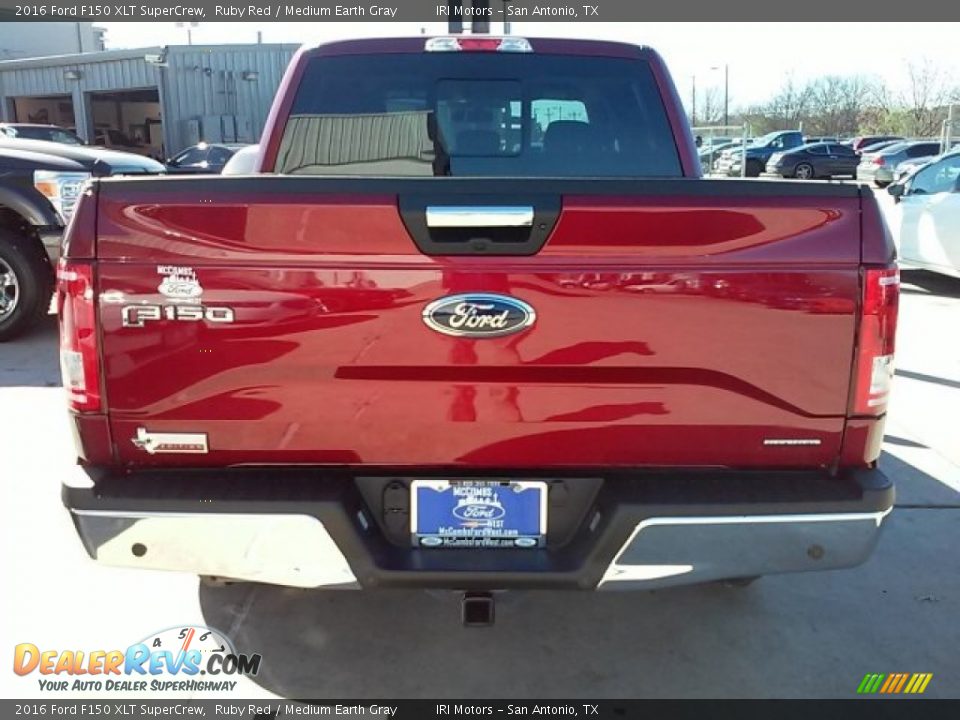 2016 Ford F150 XLT SuperCrew Ruby Red / Medium Earth Gray Photo #14