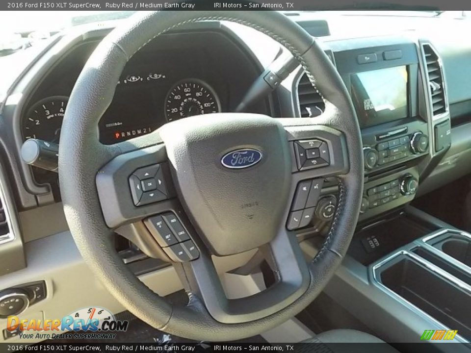 2016 Ford F150 XLT SuperCrew Ruby Red / Medium Earth Gray Photo #24