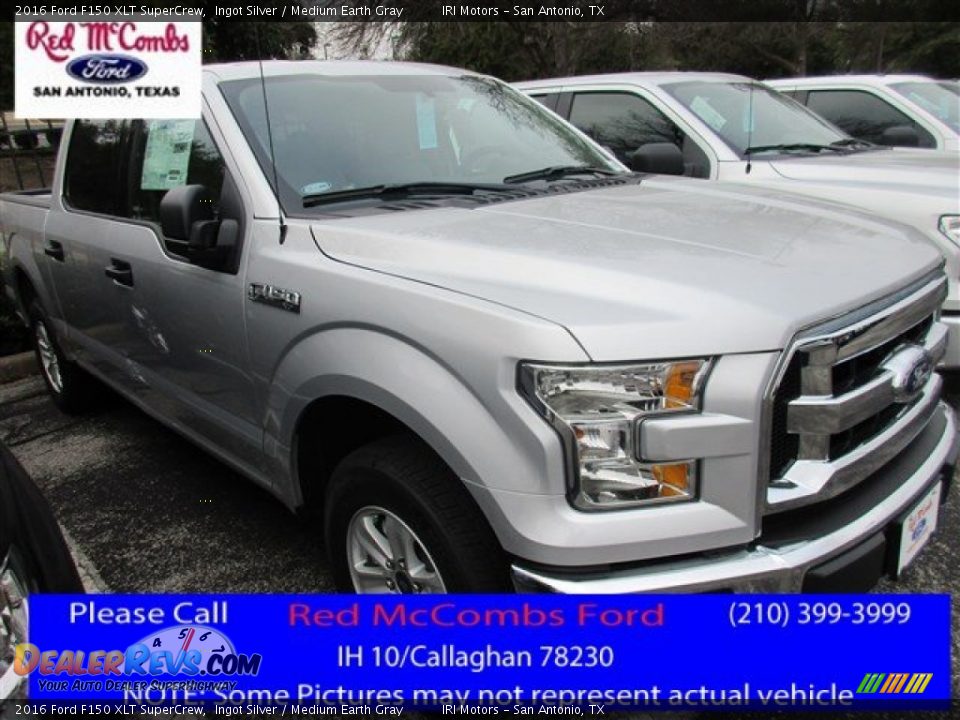 2016 Ford F150 XLT SuperCrew Ingot Silver / Medium Earth Gray Photo #1