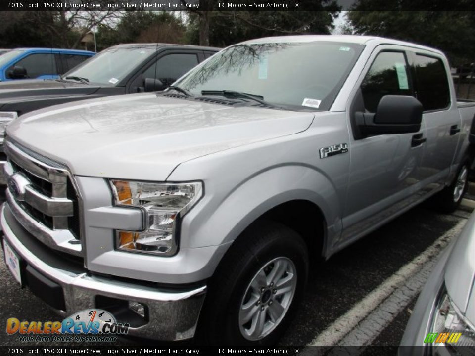 2016 Ford F150 XLT SuperCrew Ingot Silver / Medium Earth Gray Photo #2