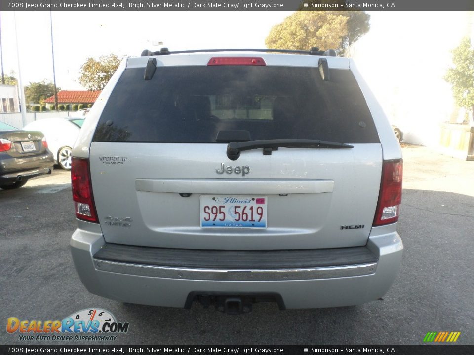 2008 Jeep Grand Cherokee Limited 4x4 Bright Silver Metallic / Dark Slate Gray/Light Graystone Photo #3