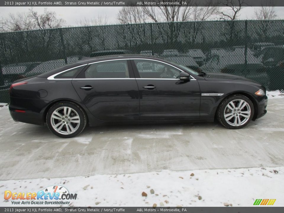2013 Jaguar XJ XJL Portfolio AWD Stratus Grey Metallic / Ivory/Truffle Photo #2