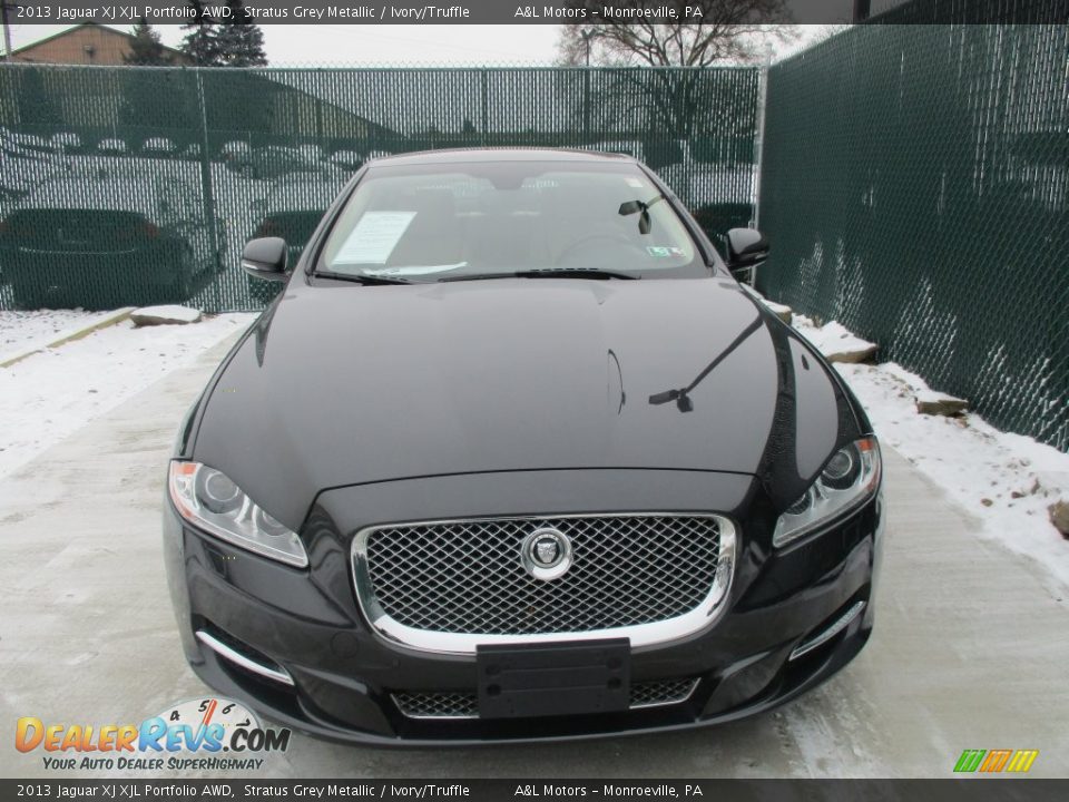 2013 Jaguar XJ XJL Portfolio AWD Stratus Grey Metallic / Ivory/Truffle Photo #7