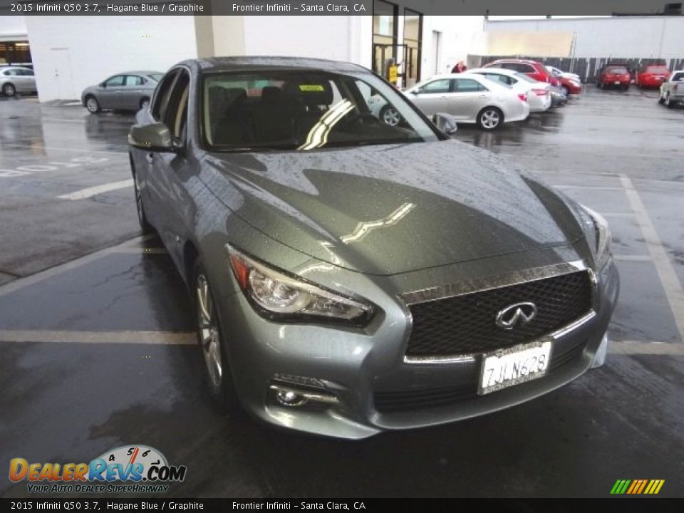 2015 Infiniti Q50 3.7 Hagane Blue / Graphite Photo #3