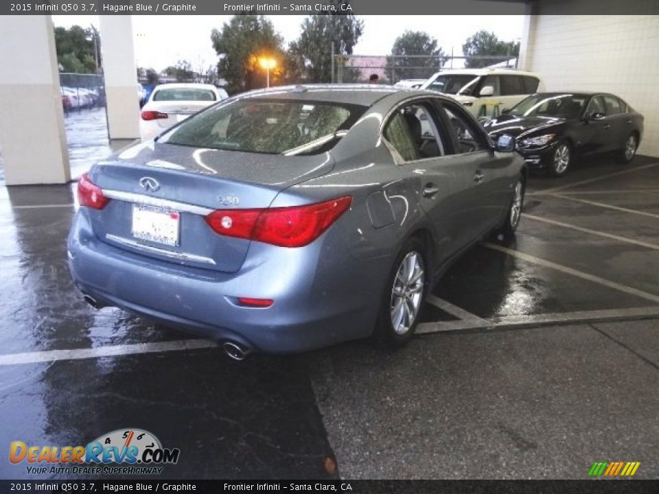 2015 Infiniti Q50 3.7 Hagane Blue / Graphite Photo #8