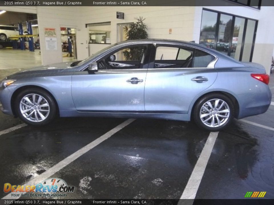 2015 Infiniti Q50 3.7 Hagane Blue / Graphite Photo #12