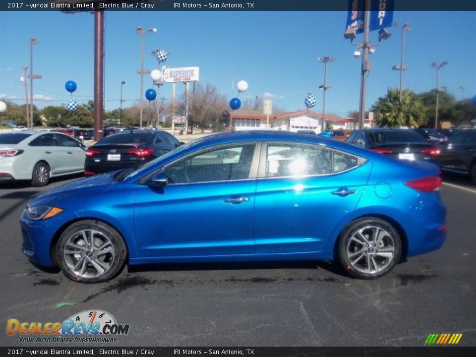 2017 Hyundai Elantra Limited Electric Blue / Gray Photo #8