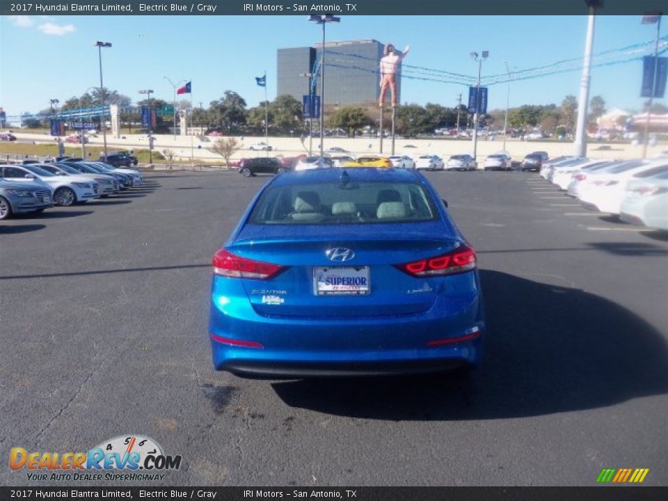 2017 Hyundai Elantra Limited Electric Blue / Gray Photo #10