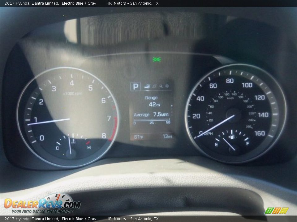 2017 Hyundai Elantra Limited Electric Blue / Gray Photo #22