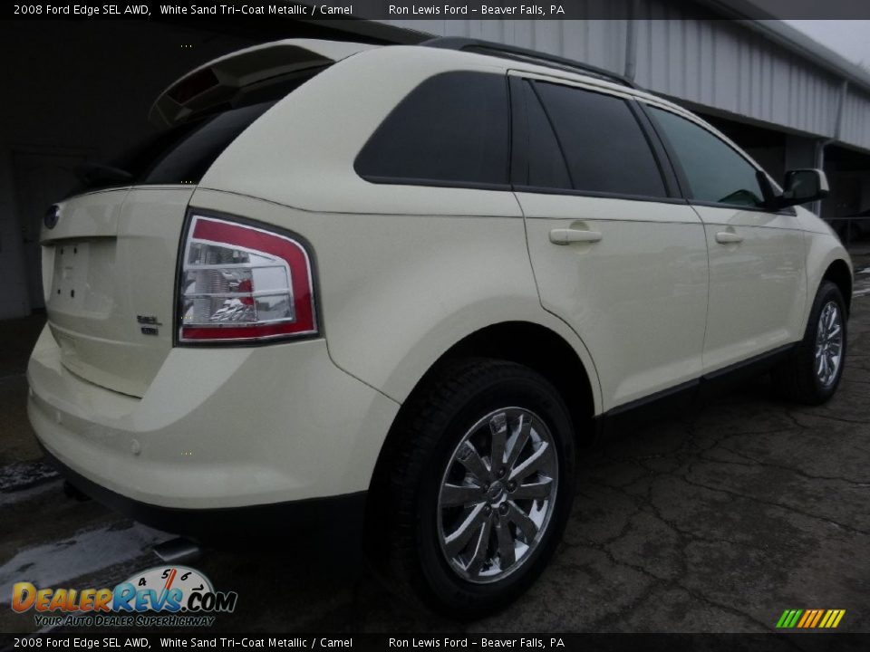 2008 Ford Edge SEL AWD White Sand Tri-Coat Metallic / Camel Photo #3