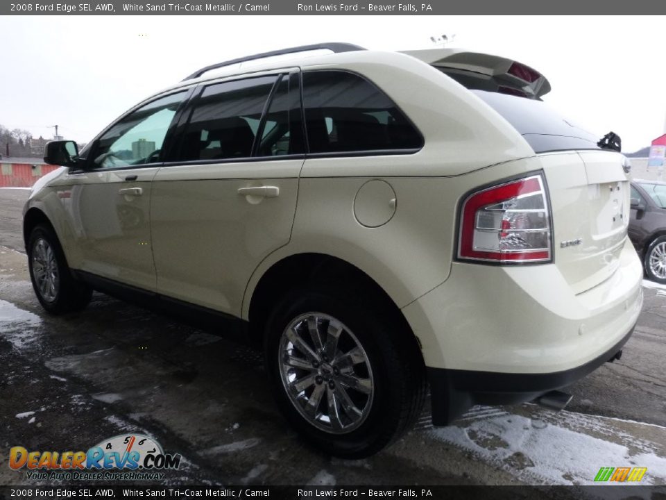 2008 Ford Edge SEL AWD White Sand Tri-Coat Metallic / Camel Photo #6