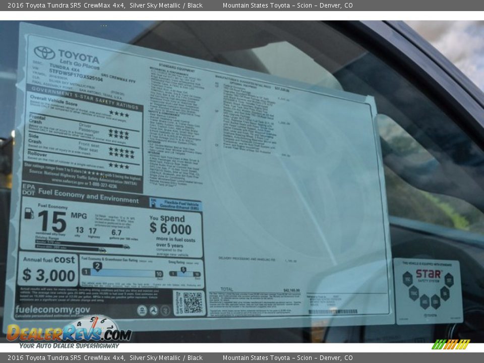 2016 Toyota Tundra SR5 CrewMax 4x4 Silver Sky Metallic / Black Photo #10