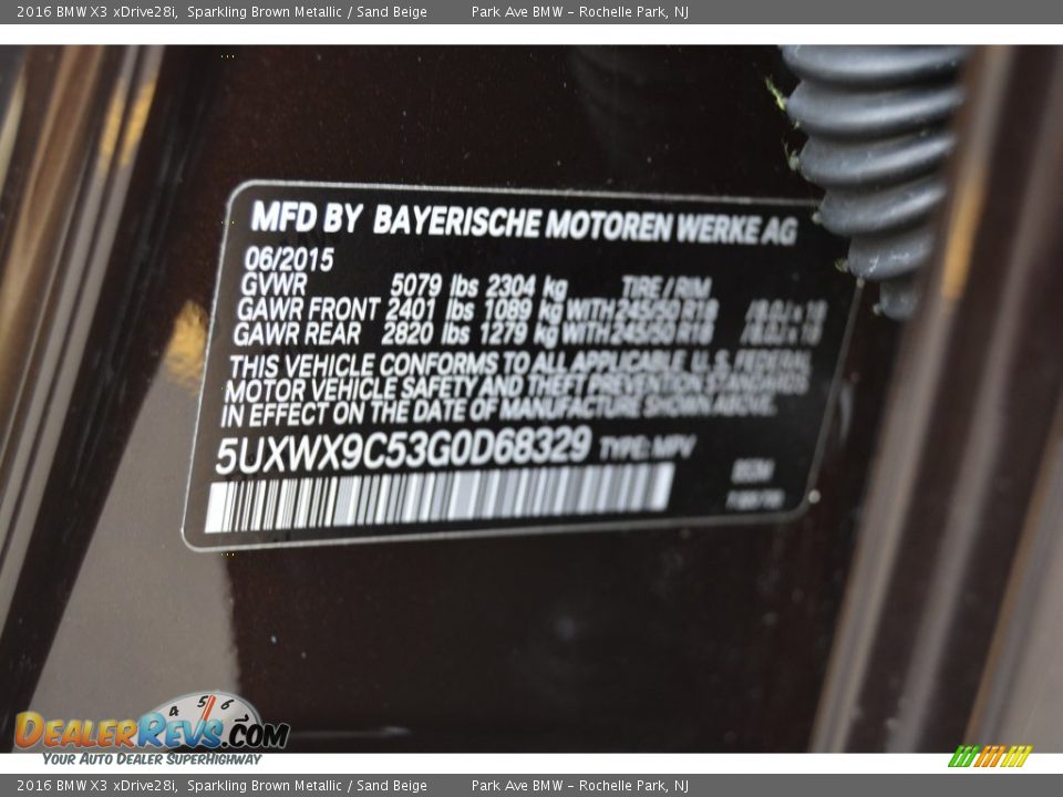 2016 BMW X3 xDrive28i Sparkling Brown Metallic / Sand Beige Photo #34