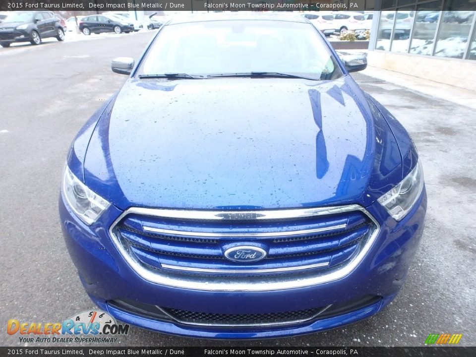 2015 Ford Taurus Limited Deep Impact Blue Metallic / Dune Photo #3