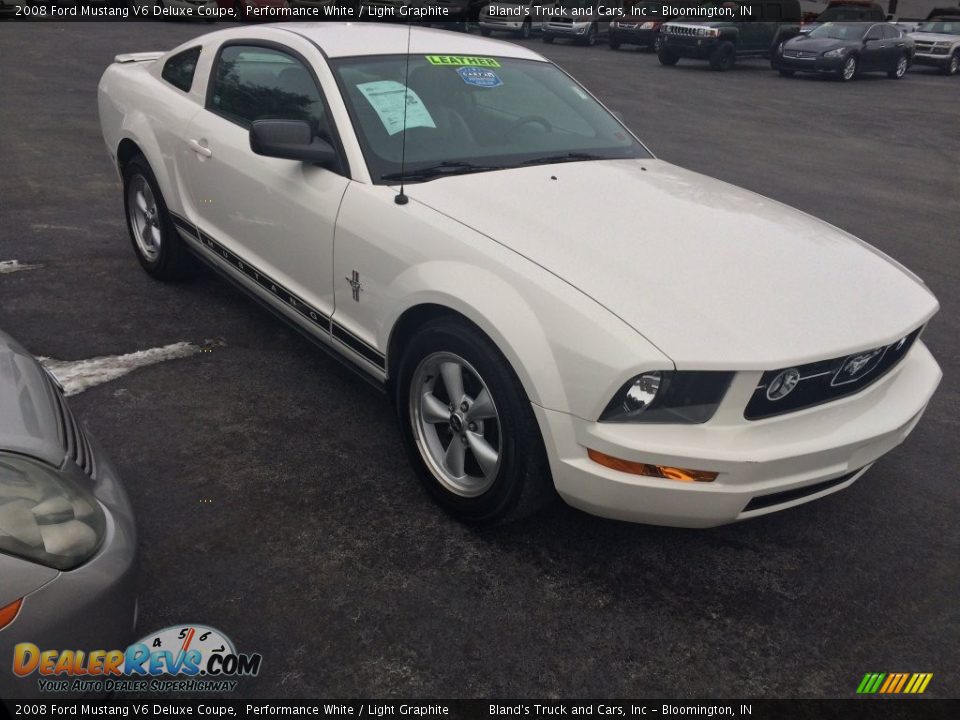 2008 Ford Mustang V6 Deluxe Coupe Performance White / Light Graphite Photo #2