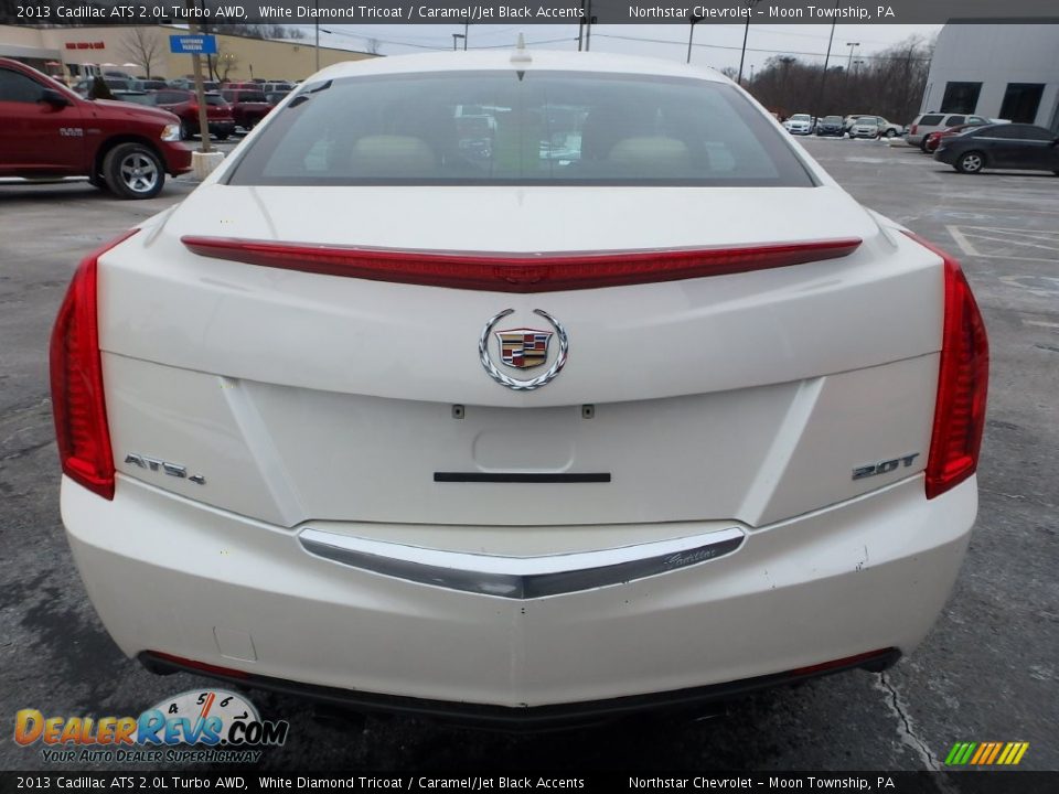 2013 Cadillac ATS 2.0L Turbo AWD White Diamond Tricoat / Caramel/Jet Black Accents Photo #7
