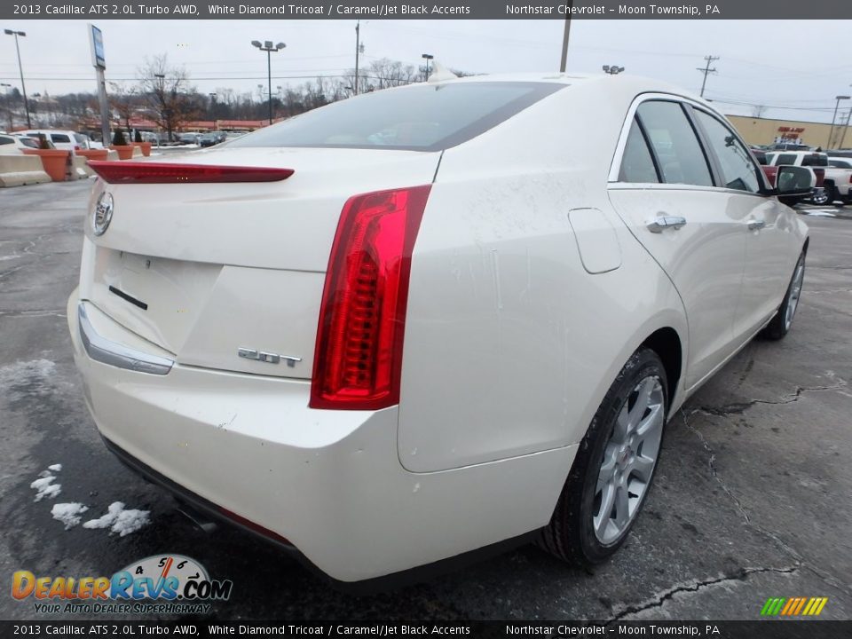 2013 Cadillac ATS 2.0L Turbo AWD White Diamond Tricoat / Caramel/Jet Black Accents Photo #8