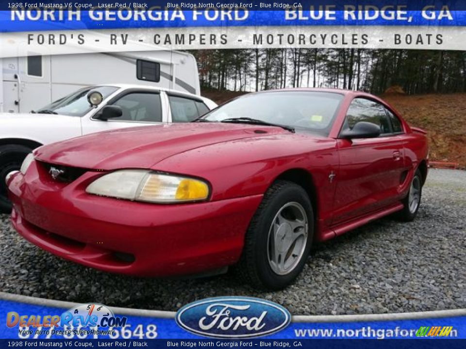 1998 Ford Mustang V6 Coupe Laser Red / Black Photo #1